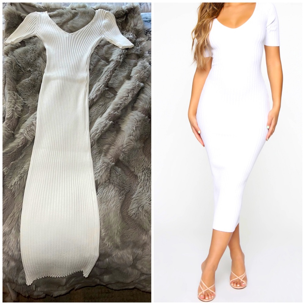 Kayla ribbed midi dress